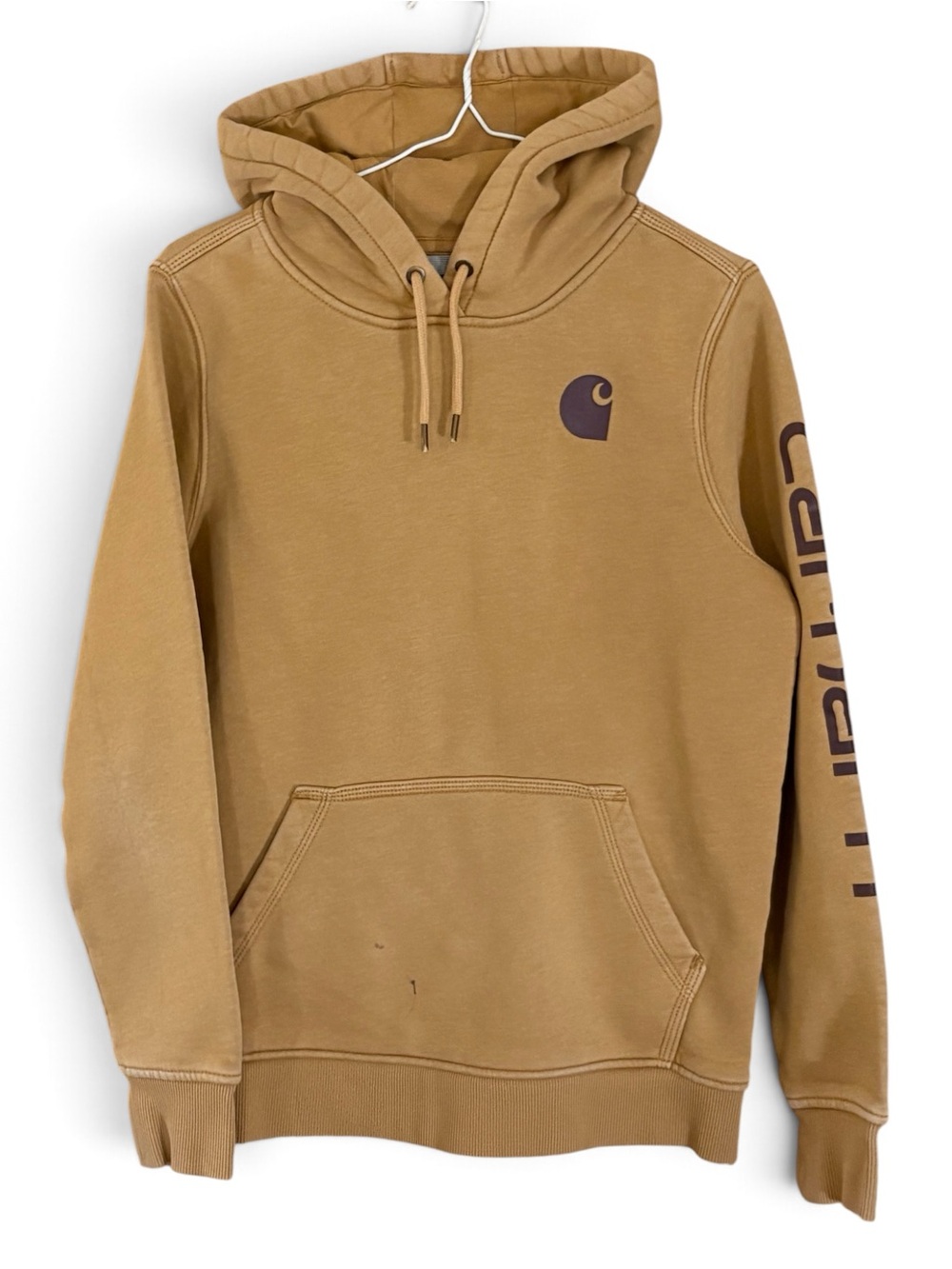 Carhartt Clarksburg Light Brown Logo Hoodie Sweatshirt